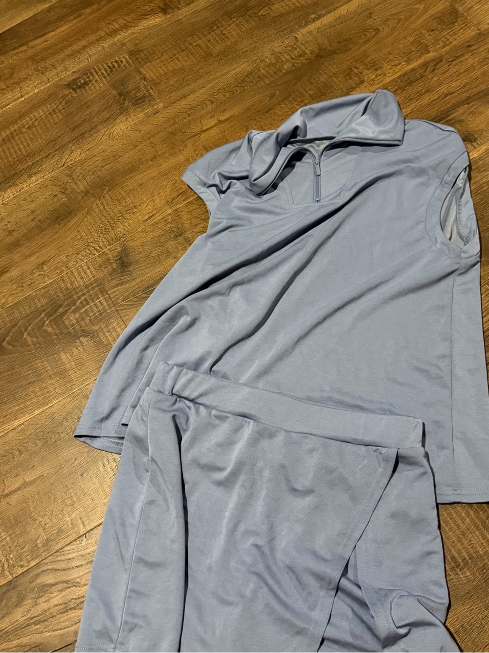 Amazon Light Blue Women’s Pajama Set with Zip Collar
